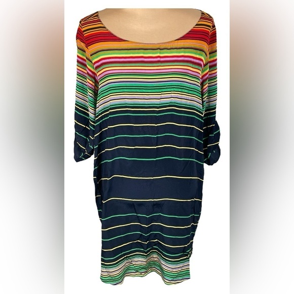 Amanda Uprichard Tops - Amanda Uprichard 100% Silk Bright Stripes Tunic Blouse Top - Medium